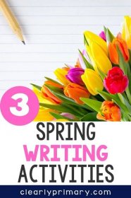 Spring flowers and writing paper and pencil