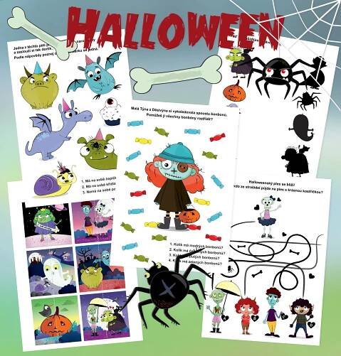 Výukový materiál vícebarevný Pracovni listy - HALLOWEEN - K tisku