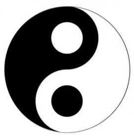 Ying Yang symbol harmonie a rovnováhy — Ilustrace