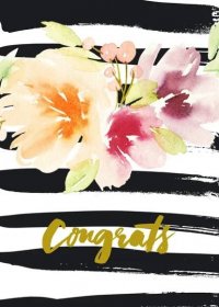 Gratulationskort med blommor. Pastellfärger. Handgjorda. Akvarell — Stockfoto