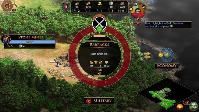 Age of Empires 2 barracks construction command menu