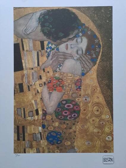 Gustav KLIMT - Polibek - certifikát - Výtvarné umění