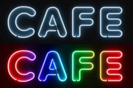 Café neonový nápis — Stock obrázek