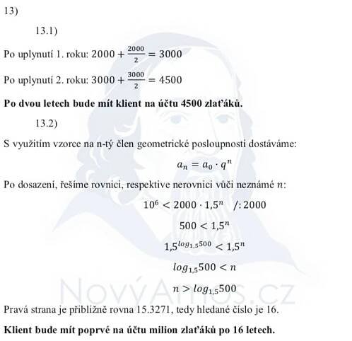 Didaktický test z matematiky - podzim 2020 - řešení úlohy 13