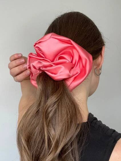 Oversized Coral Scrunchie
