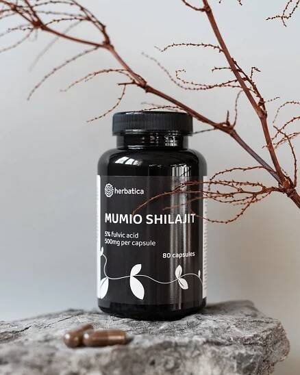 Shilajit - očistené mumio premium (500mg) - výživový doplnok - 80 kapsúl - Herbatica 