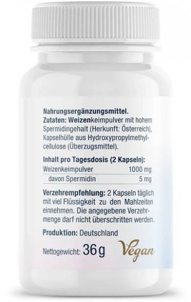 Inhaltstoffe der Spermidin kapseln zu lesen