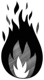 Ručně kreslené symboly ohně. Fire Flames Icons Vector Set. Ručně kreslené kresby Oheň, černá a bílá kresba. Jednoduchý symbol ohně. — Ilustrace