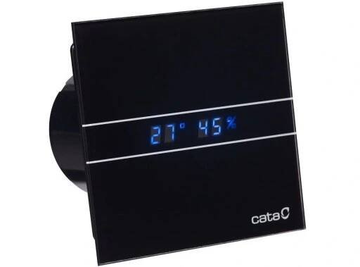 Koupelnový ventilátor CATA E120 GTH černý LED senzor vlhkosti a časovač