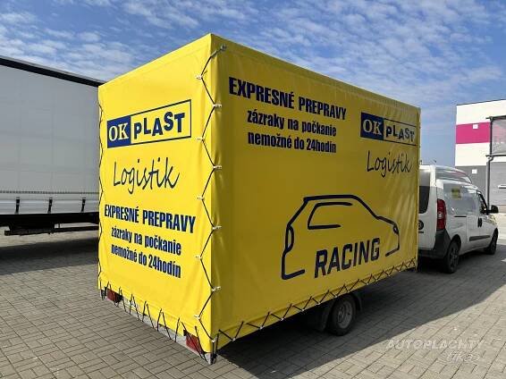 Prívesný vozík s reklamnou potlačou - AUTOPLACHTY tika