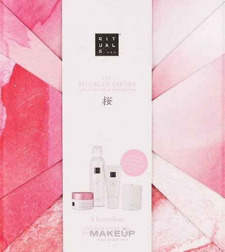 Rituals The Ritual Of Sakura Medium Gift Set 2023 (scr/125g + cr/100ml + foam/200ml + candle/140g) - Sada