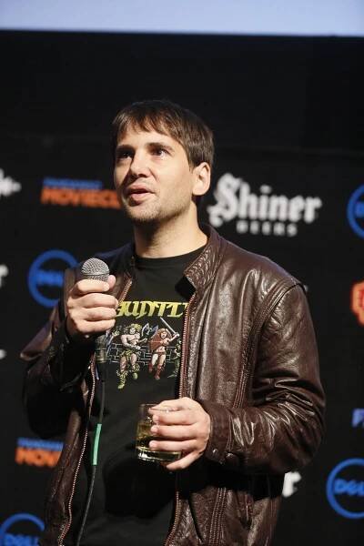 David Robert Mitchell at an event for Neutečeš (2014)