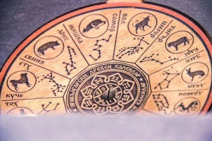 Mírný detailní záběr astrologického kalendáře — Stock obrázek