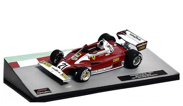 Ferrari 312 T2 N21 Gilles Villeneuve 1:43 - Formula 1 Cars časopis s modelem Ferrari 312 T2 1977 Canadian Grand Prix Gilles Villeneuve - kovový model auta