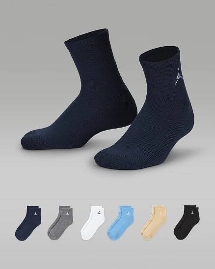Jordan Everyday Essentials Big Kids' Ankle Socks (6 Pairs)
