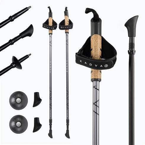 Nordic walking hole KADVA Aruku černá 85-135 cm SYSTEM TWIST LOCK
