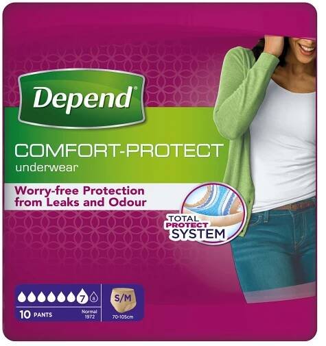 Depend Normal pro ženy S/M absorpční natahovací kalhotky 10 ks