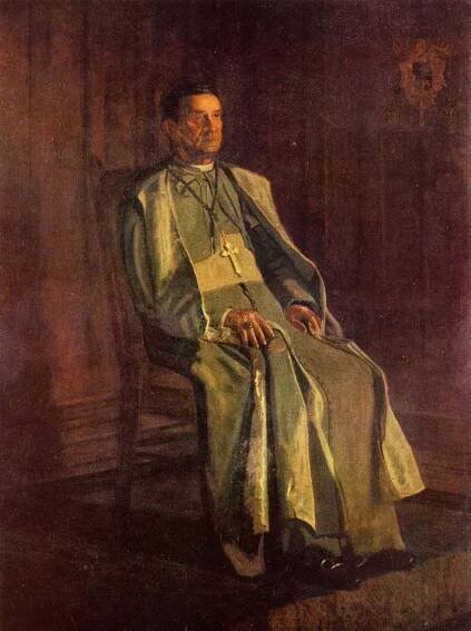 thomas eakins " \n Archbishop Diomede Falconio  title QS:P1476,en:\"Archbishop Diomede Falconio  \" \n label QS:Len,\"Archbishop Diomede Falconio  \" \n label QS:Lde,\"Kardinal Diomede Falconio (1842-1917)\" \n "