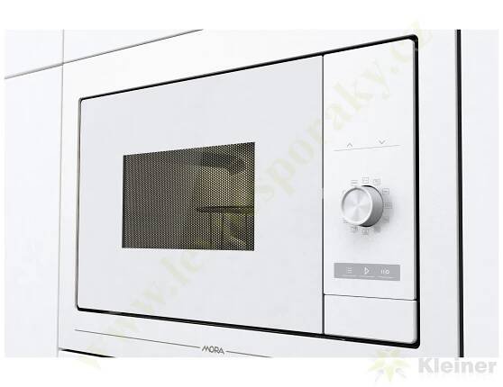 MORA VMT 445 W PREMIUM - trouba mikrovlnná vestavná 25 l, bílé sklo 