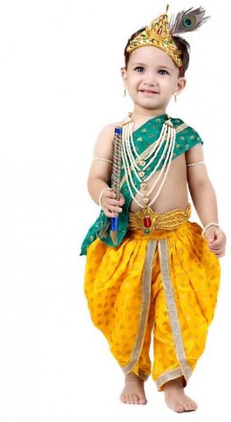 Krishna Dress for Baby Boy Kids Set of 10 Little Krishna Ji Kanha Janmasthmi Costume for Kids - Attire Villa
