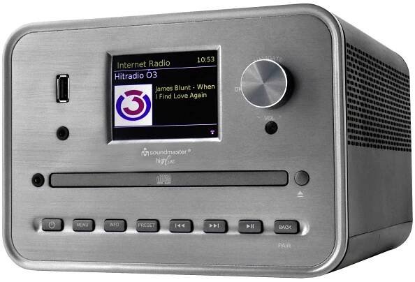 soundmaster ICD1050SW CD přehrávač internetové rádio, DAB+, WLAN, USB, vč. reproduktorů, stříbrná
