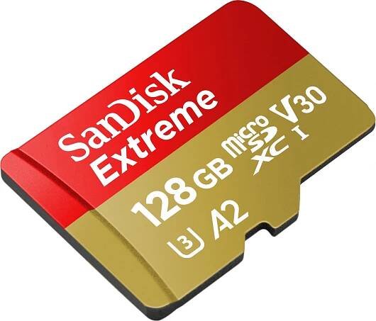 SanDisk Extreme microSDXC 128 GB Class 10 UHS-I U3 + adaptér (SDSQXAA-128G-GN6AA)