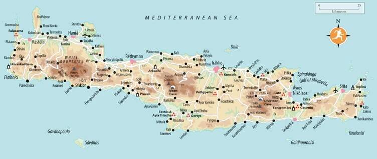 Kréta: Mapa – Kde leží? Mapa Kréty ke stažení online