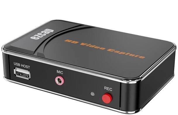 ezcap 280HD Video-Capture-Box, 1080P HD-Aufnahmebox, Audio-Video-Konverter, unterstützt HD IN & OUT, MIC IN, Plug-and-Play