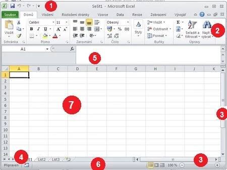 Microsoft Excel 2010 - Úvodní obrazovka