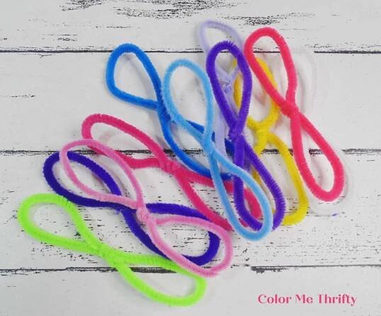 pipe cleaners bent into figure 8 shape