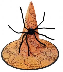 klobouk s pavoukem oranžový 1