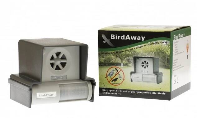 Odpuzovač ptáků Bird Away LS-987BF stroboskop na baterie, napájecí adaptér