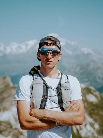 Tom Evans trail running in Chamonix