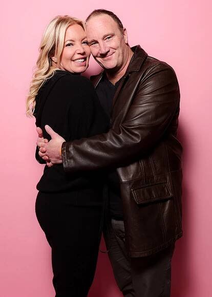 Lakers owner Jeanie Buss and Jay Mohr attend PrettyLittleThing x Lakers at Staples Center on Dec. 7, 2021 in Los Angeles, California.