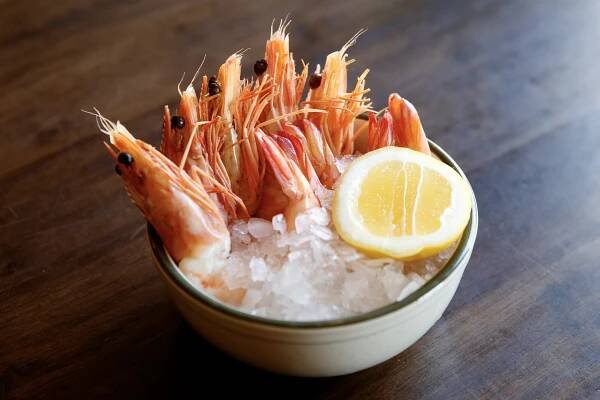 Chilled prawns.