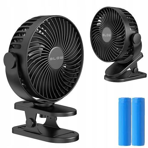 STOLNÍ VENTILÁTOR VĚTRÁK PŘENOSNÝ USB KLIP AKUMULÁTOR 2400 mAh 4 REŽIMY