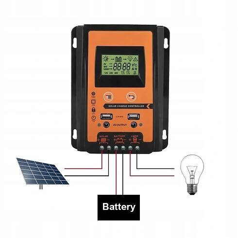 REGULÁTOR NABÍJENÍ SOLÁRNÍ REGULÁTOR PWM a MPPT LCD 30A 12V 24V Obsahuje baterie ne