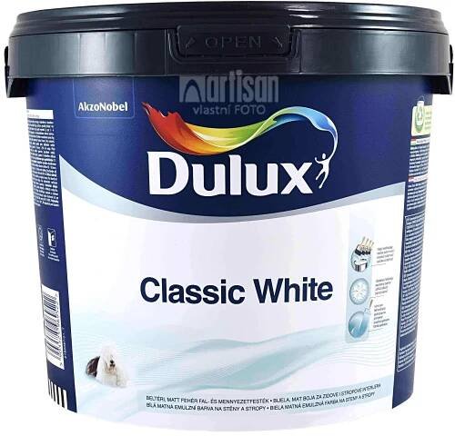DULUX Classic White - akrylátová malířská barva do interiéru 5 l Bílá