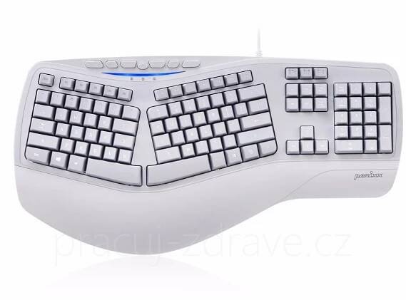 Perixx PERIBOARD 312 bílá ergonomická klávesnice
