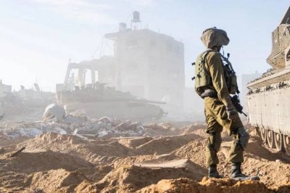 Israeli soldiers operate in the Gaza Strip on December 30, 2023
