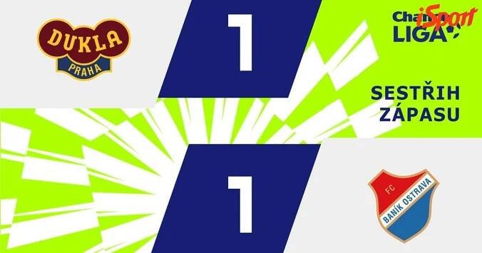 SESTŘIH: Dukla - Baník 1:1. Čekání na výhru trvá, Hapalovo vyloučení i Rigova paráda