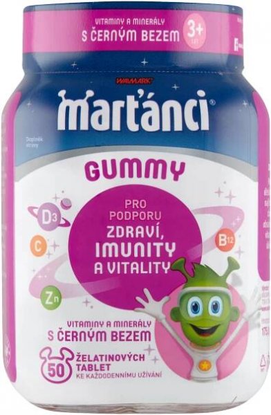 Gummy vitaminy a minerály s černým bezem, doplněk stravy