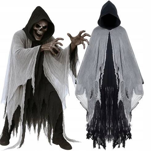 HALLOWEENSKÝ KOSTÝM SMRT S KOSOU, ŽNETEC, FANTOM, DUCH, PLÁŠŤ