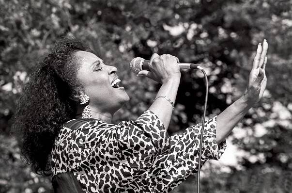 American Pop and R&B musician Darlene Love (born Darlene Wright) performs onstage SummerStage in Central Park, New York, New York, July 25, 1992. (Photo by Jack Vartoogian/Getty Images)