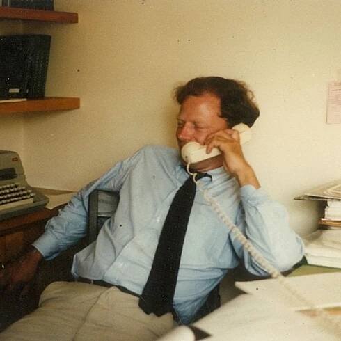 Richard Todd in his office at Houghton Mifflin.