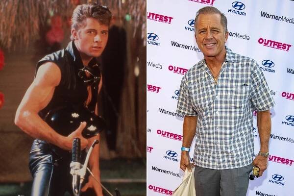 Maxwell Caulfield in 'Grease 2' and now.