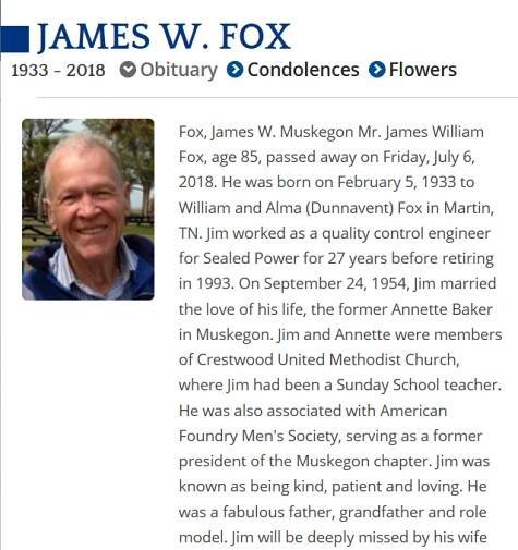 Honoring James W. Fox