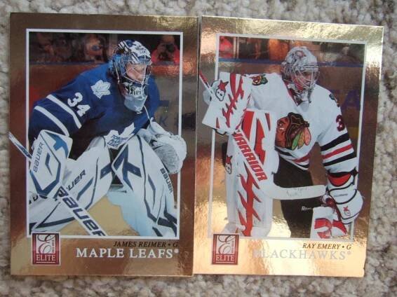 Ray Emery, James Reimer Donruss Elite - Hokejové karty