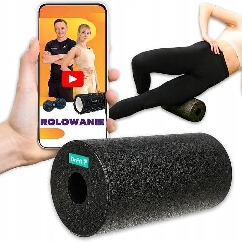 Masážní váleček Roller Hladký Masáž Zad Cvičení Rehabilitace DrFit