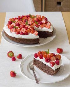 Co bude dobrého?: Kakaový dort s jahodami